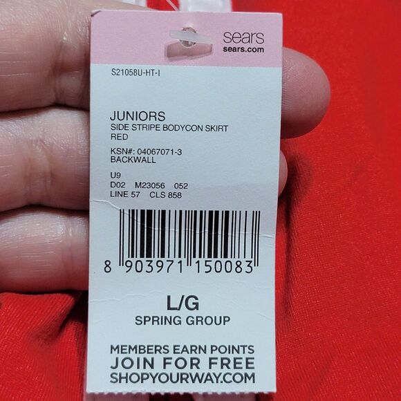 Joe Boxer Quarter Zip Mini Skirt Cotton Red w/ White Stripes - Size Jr Large NWT - Picture 7 of 7